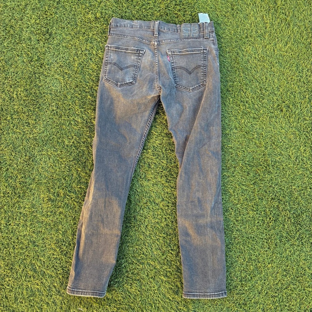 Levi's 512 Men's Black Ripped Size 31x29 Stretch Denim Cotton Distressed Faded - Picture 2 of 7